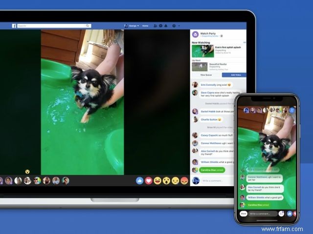 Facebook invite les gens à regarder des vidéos ensemble 