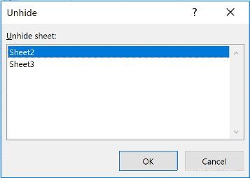 Comment masquer et afficher des feuilles dans Excel 