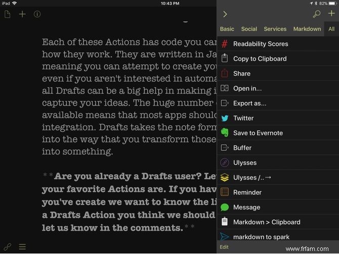 Drafts est la puissante application de prise de notes pour iPhone que vous recherchiez 