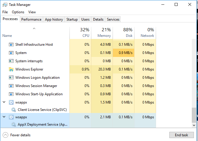 Qu est-ce que WSAPPX ? Pourquoi cela entraîne-t-il une utilisation élevée du disque et du processeur dans Windows 10 ? 