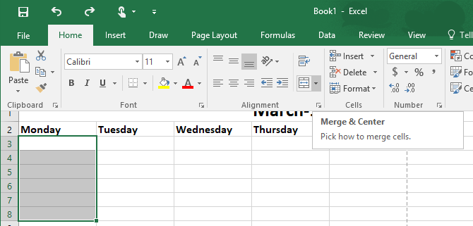 Comment créer un modèle de calendrier dans Excel 