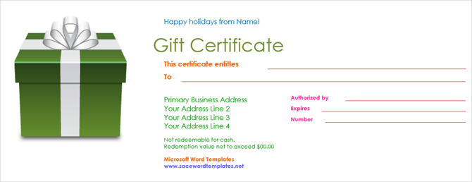 Obtenez un modèle de certificat-cadeau gratuit pour Microsoft Office 