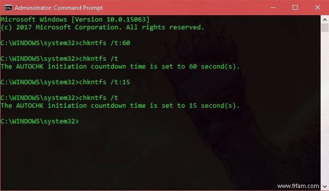 Comment modifier le temps d attente des CHKDSK avant son exécution 