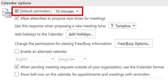 Comment désactiver les rappels de calendrier Outlook ennuyeux 