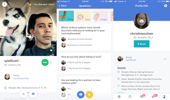 Tinder contre OkCupid contre Match contre Happn :Différences entre les applications de rencontres 