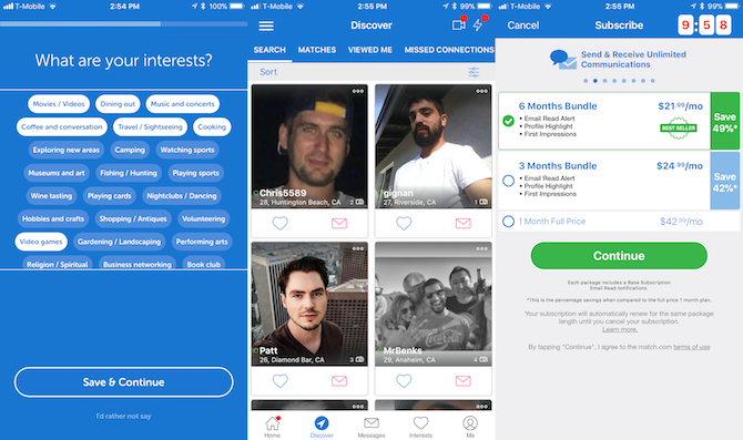 Tinder contre OkCupid contre Match contre Happn :Différences entre les applications de rencontres 