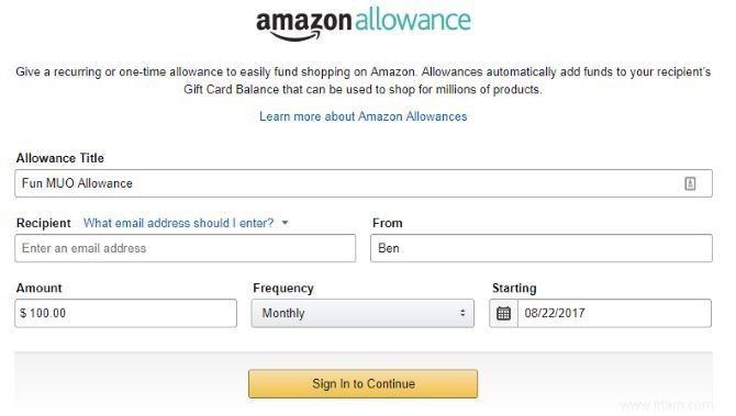 Comment donner à vos enfants une allocation Amazon 