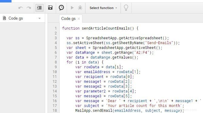 Comment envoyer un e-mail dans une feuille Google avec des scripts Google 