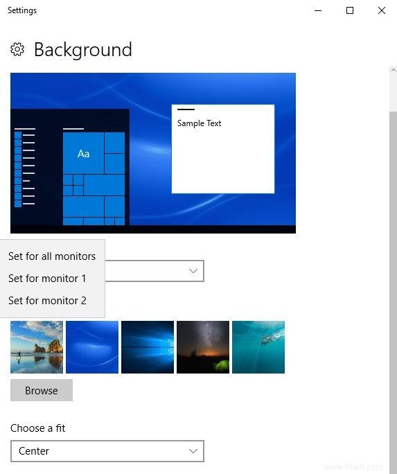 Comment utiliser différents fonds d écran pour chaque moniteur dans Windows 10 