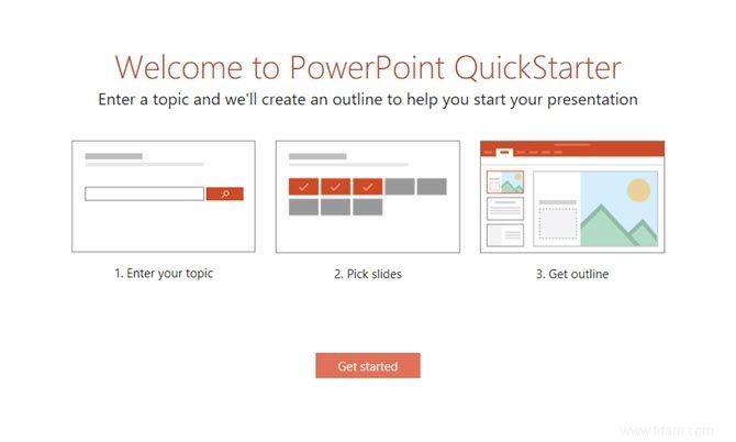 PowerPoint QuickStarter décrit instantanément toute nouvelle présentation et vous démarre du bon pied 