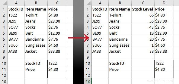 Recherchez des feuilles de calcul Excel plus rapidement :remplacez VLOOKUP par INDEX et MATCH 