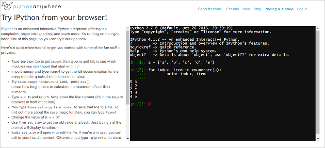 Essayez Python dans votre navigateur avec ces shells interactifs en ligne gratuits 