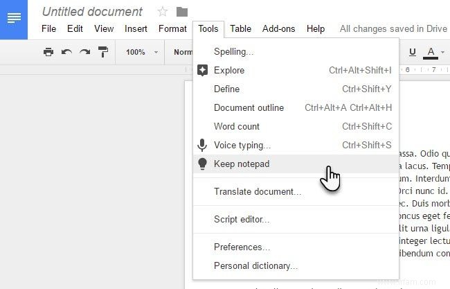 Apportez la puissance de Google Keep à Google Docs en un seul clic 