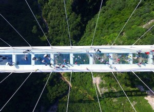 Pas pour les personnes ayant le vertige :le pont de verre le plus haut et le plus long du monde 