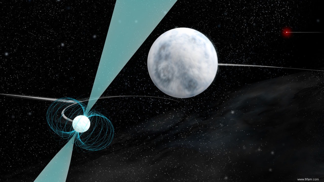 L étoile triple bizarre est un laboratoire gravitationnel 