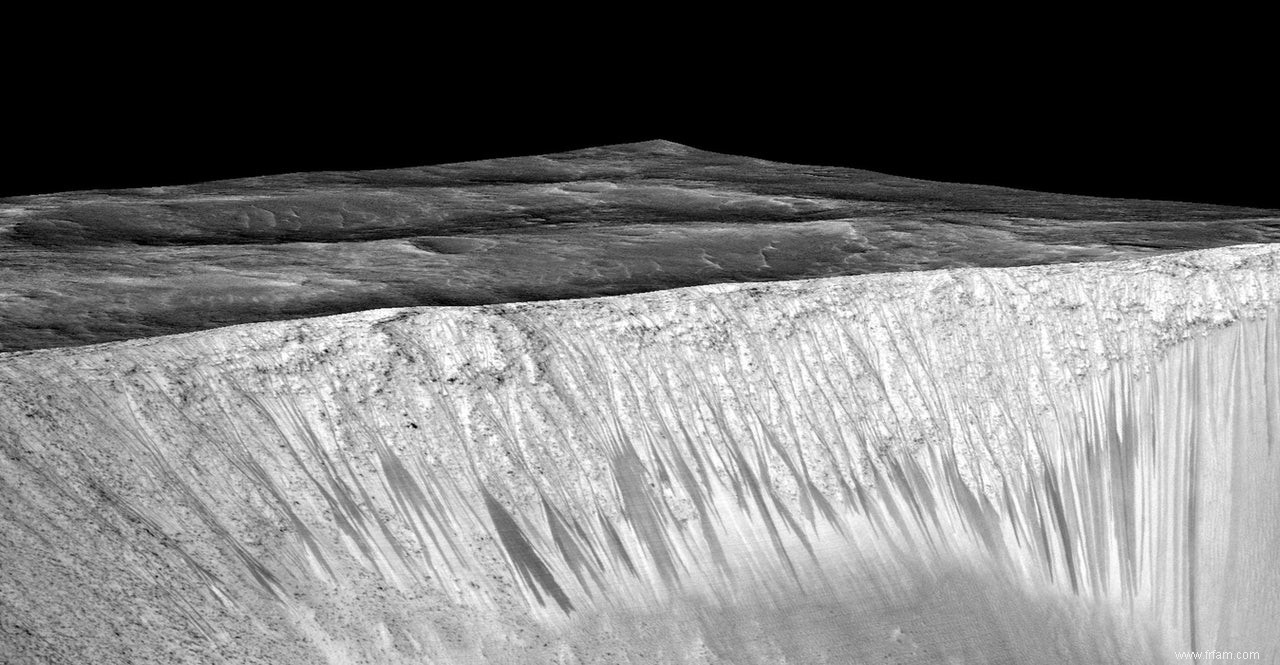 Les rayures sombres sur Mars n ont pas besoin d être mouillées 