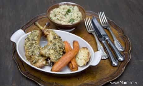 La recette hebdomadaire du G2 :Cuisses de poulet rôties à la Dijonaisse avec pilaf 