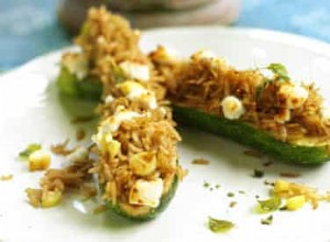 Courgettes farcies au riz au café et origan 