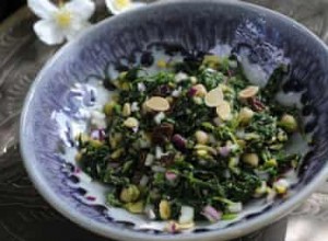 Salades estivales :recette d épinards, de pois chiches et d amandes grillées 