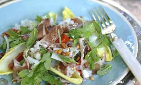 Salades d été :Recette Salade de roquette à la coppa de parme, tomates semi-séchées et pecorino 