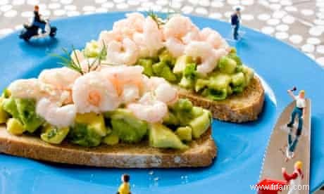 Livre de cuisine de l étudiant :Sarnie aux crevettes et à l avocat 