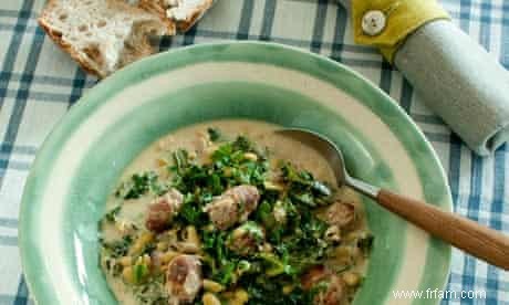 Cassoulet saucisse, kale et flageolet 