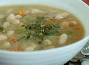 Soupe de haricots blancs au pesto de noisettes 