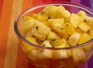 Recette de Salade d ananas et de fruit de la passion au rhum brun 