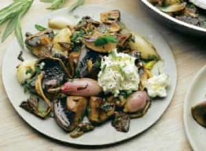 Recette Champignons, ail et échalotes de Yotam Ottolenghi à la ricotta citronnée 