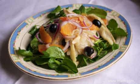 Recette Salade de morue et d oranges sanguines aux olives noires 