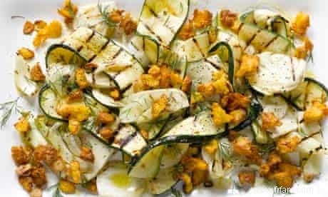 Recette de courgette et fenouil grillés au safran de Yotam Ottolenghi, plus côtelettes d agneau marinées au yaourt 