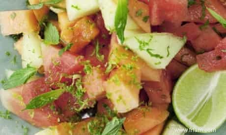 Les recettes de melon, pêches et poulet de Nigel Slater 