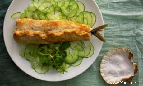 Recettes bord de mer :pâte de maquereau, gelée de fleur de sureau et glace crème fraîche 