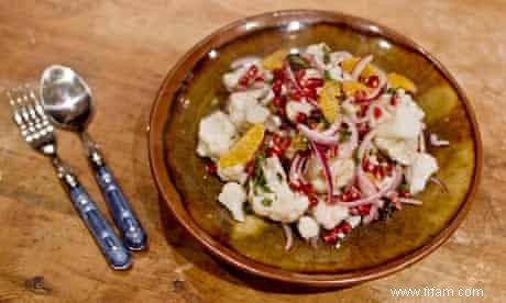 La recette de la salade de grenade, orange et chou-fleur d Angela Hartnett 