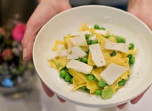 Recette de pappardelles aux pois, fèves et fromage de chèvre d Angela Hartnett 