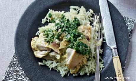 Poulet et riz avec recette de zhug 