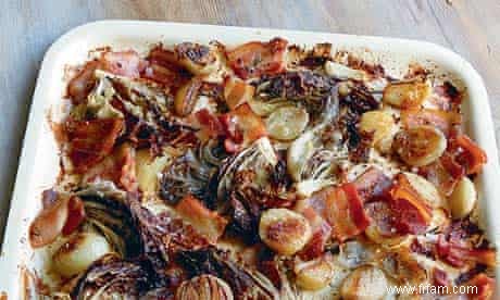 La recette de Hugh Fearnley-Whittingstall pour Bacon, radicchio, échalotes 