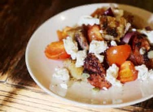 Recette de Salade de chèvre avec tomates et oignons grillés lentement d Angela Hartnett 