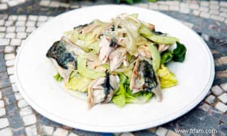 Maquereau d Angela Hartnett avec recette de salade de concombre mariné 