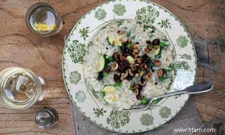 Recette Risotto de céleri-rave sans lactose aux noisettes torréfiées et légumes 