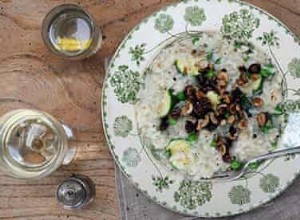 Recette Risotto de céleri-rave sans lactose aux noisettes torréfiées et légumes 