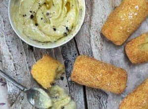 Croquetas de panais sans gluten avec une trempette à l ail sans produits laitiers ni œufs 