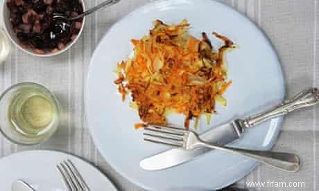 Recette de rösti de légumes racines sans œuf avec chutney de quetsches 