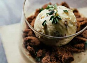 Recette Panna cotta au beurre noisette de Ben Tish avec biscuits épicés, glace aux raisins secs et thym 