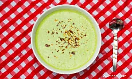 Recette de soupe froide aux pois, coriandre et piment de Jack Monroe 