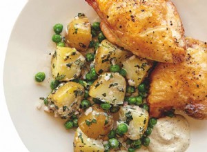 Le cuisinier du week-end :les recettes de Thomasina Miers pour une salade tiède de poulet rôti avec une mayonnaise aux oignons nouveaux carbonisés et des œufs pochés avec une sauce à la moutarde 