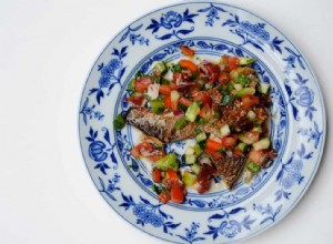 Petites assiettes de Nuno Mendes :daurade, beignets de haricots verts et salade de tomates 