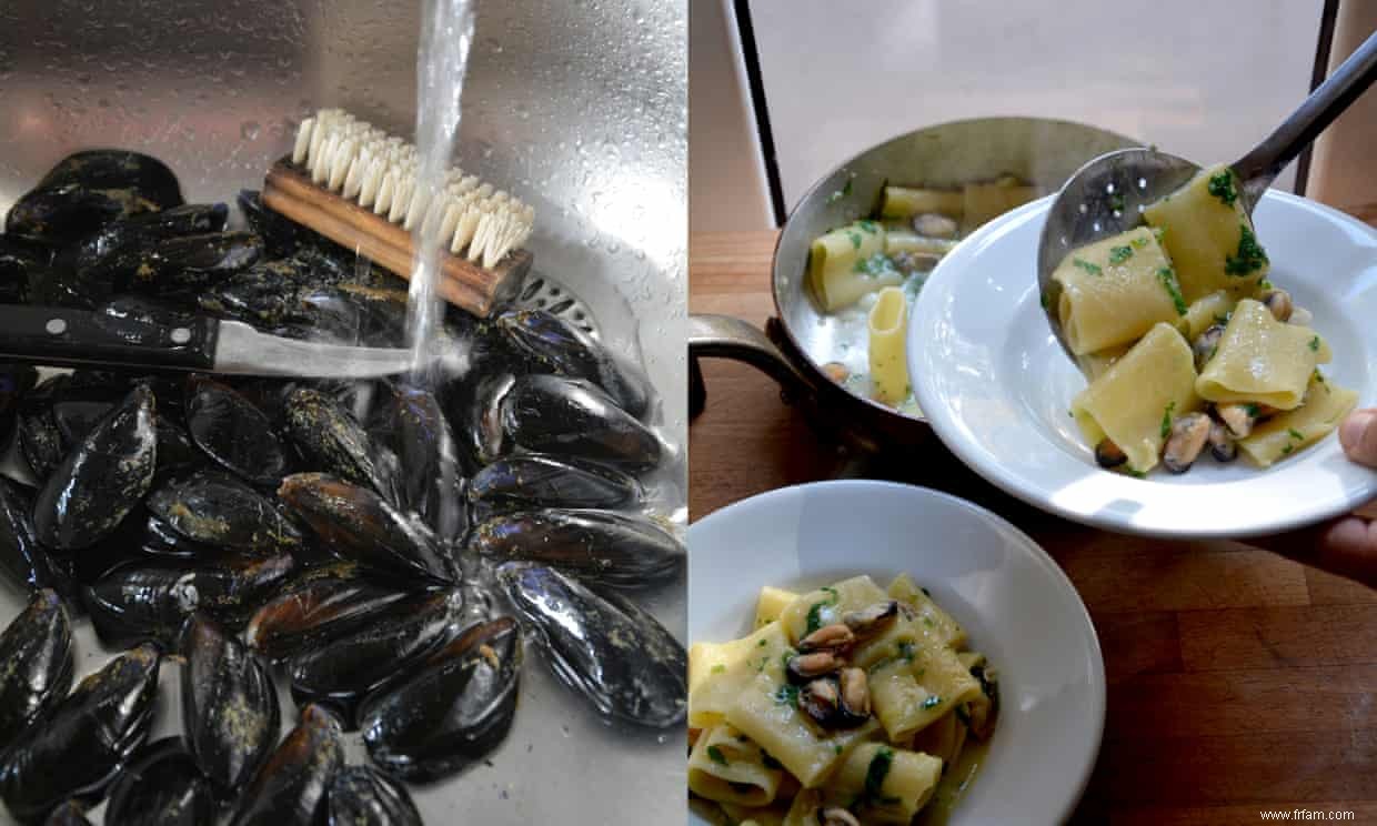 Une délicieuse recette de moules aux pommes de terre et pâtes du sud de l Italie 