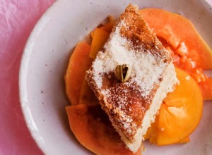 Gâteau à la banane et à la cardamome de Nigel Slater et recettes de salade de papaye, de kaki et de fruit de la passion 