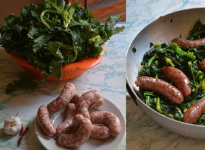 Une recette de saucisses et de légumes verts, à la Napolitaine 